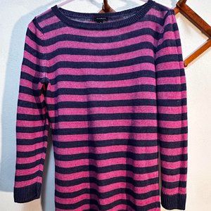 Talbots Striped magenta and purple 3/4 Sleeve Sweater